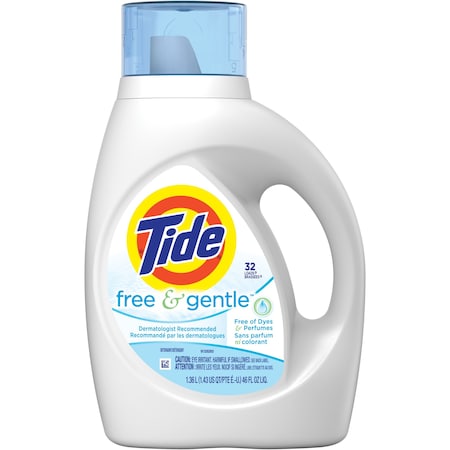 TIDE Laundry Detergent, Liquid, Tide Free&Gentle, 46 oz, , PK 6 PGC41823CT